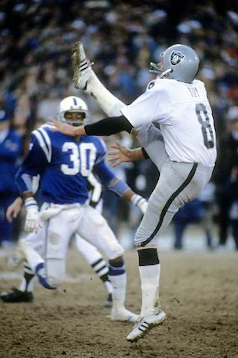KhalidPitts's tweet image. Thinking of #RaiderNation. #RayGuy was so impactful that as a kid growing up in #Detroit, my friends and would emulate Ray and his extension when we played street #football.  #RIP #HOF #punterguru