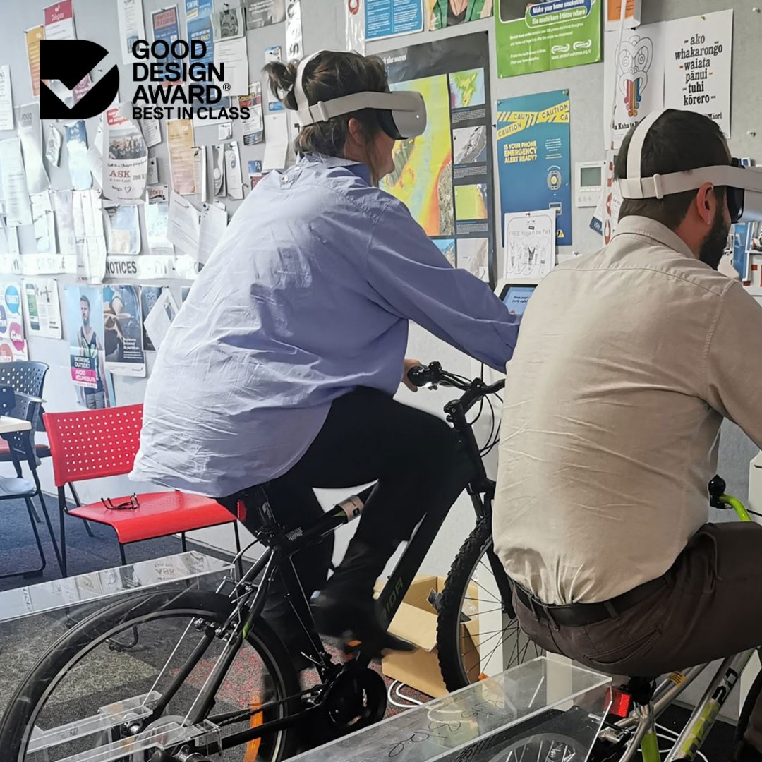 Design and Ride 2022 Good Design Award Best in Class: Digital Design - Interface In this experience, community members create a new road design, then experience it as a cyclist – in virtual reality – and send feedback to their local council or urban planners. @dotdotstudio