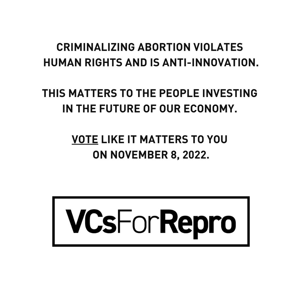 We are proud to be part of VCs For Repro, a coalition of VCs united to support access to abortion. Learn more: @vcsforrepro #vcsforrepro vcsforrepro.com