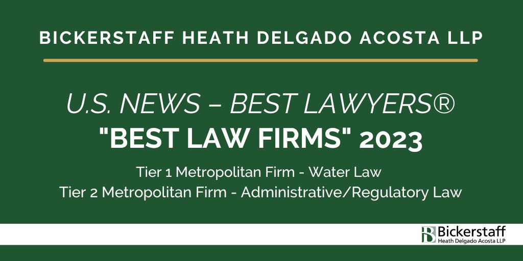 BHDA is proud to be included in the <a href="/BestLawyers/">Best Lawyers</a> “#BestLawFirms” rankings for 2023. The Firm was once again recognized in the Water Law practice area, and for the first time, was ranked in the Administrative/Regulatory Law practice area. bit.ly/3sY5kb0