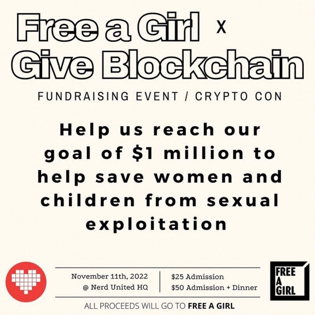 switch_rewards's tweet photo. Switch is excited to be a sponsor of this event and highlight the work that @Giveblockchain_ and @freeagirl accomplish every day. The event will be Fri Nov 11 in Lehi, UT at Nerd HQ. For tickets and more information please visit https://t.co/t3L2W5hFIW
#utahbusiness #utahweb3 https://t.co/jPKGQv6JYG