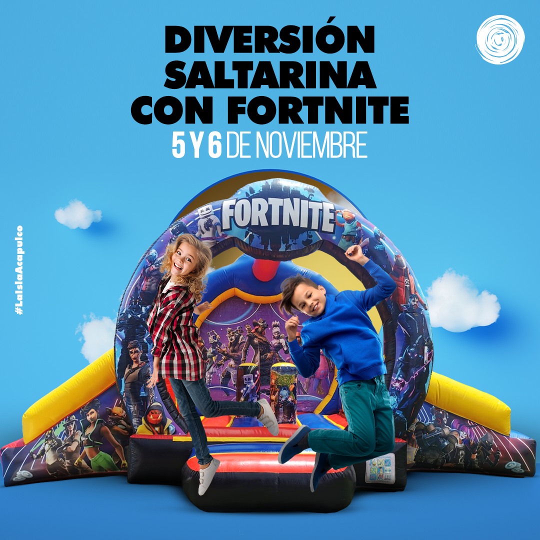 Diversión saltarina te está esperando en #LaIslaAcapulco. 🤪
¡No te pierdas el increíble inflable de Fornite que tenemos para ti!
5 y 6 de noviembre | 6 PM