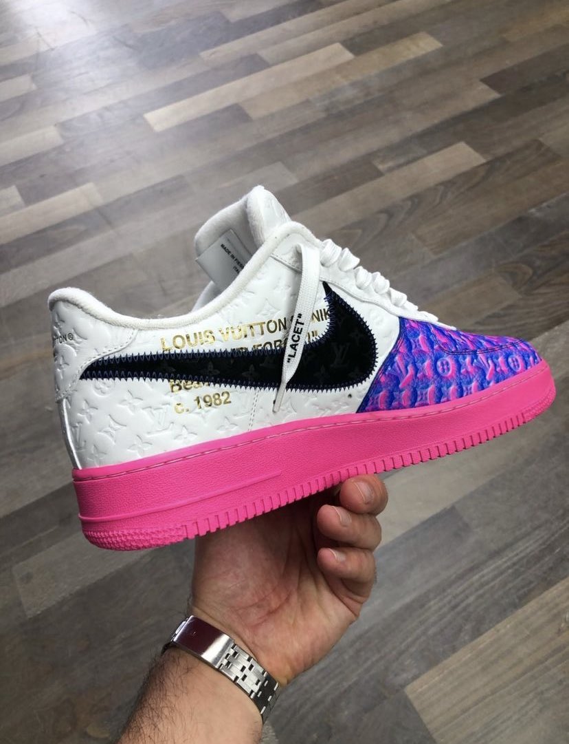 Louis Vuitton x Nike Air Force 1 Sneakers Virgil Abloh 43 For Sale