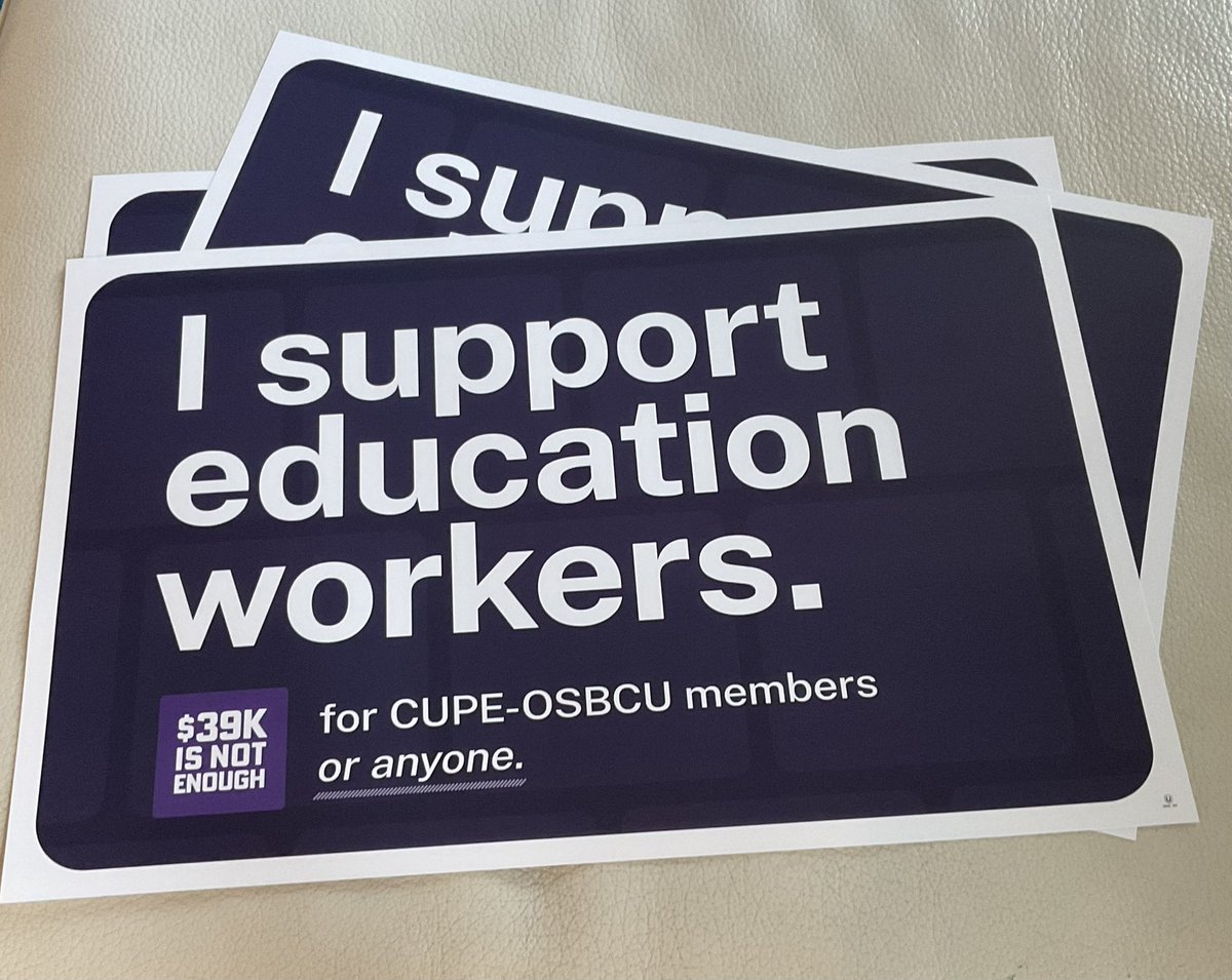 #KanataSouth - I asked a couple of EAs if I needed to make my own sign to go out and join them tomorrow - I had these left on my doorstep! #IStandWithCUPE <a href="/StAnneOCSB/">St. Anne School</a> <a href="/CUPEOntario/">CUPE Ontario</a> #onpoli