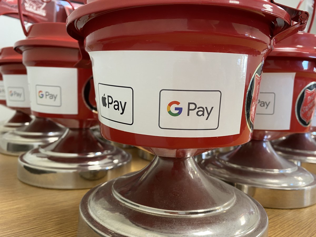 The mini kettles are ready for action! This year they are all equipped with google pay or apple pay QR codes, so you can give right from your phone anywhere you see one of our little red kettles!