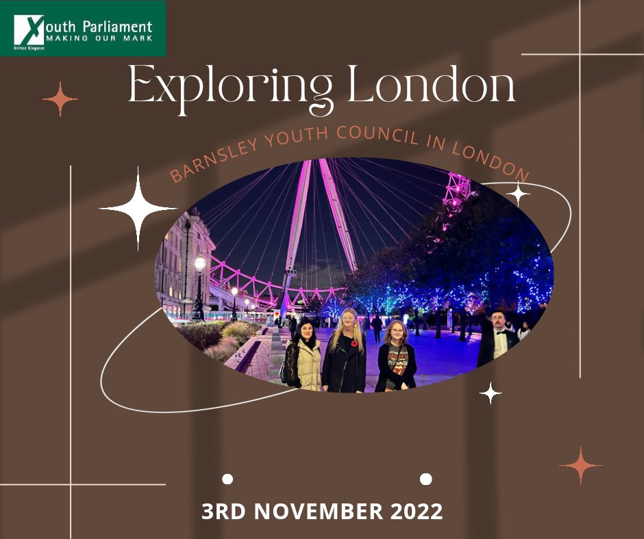 BarnsleyYC's tweet photo. Tonight our MYP's @KaitlynMYP &amp; @MorganMYP (Members of Youth Parliament) are taking in some of the London sights &amp; food 😁 before going to @UKYP Parliament Annual Sitting tomorrow 😯 Even coming across a look like James Bond 🤵‍♂️ on their travels 🤩 

#London
#UkYPHoC https://t.co/VgghV68HsZ