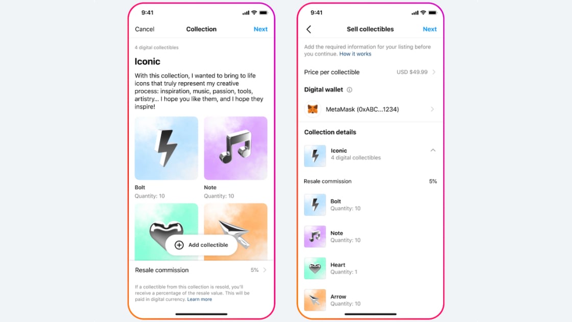 rtehrani's tweet photo. Meta Testing the Ability to Create, Sell NFTs on Instagram https://t.co/3lcFoluLi8 https://t.co/4Gi50zzDNQ