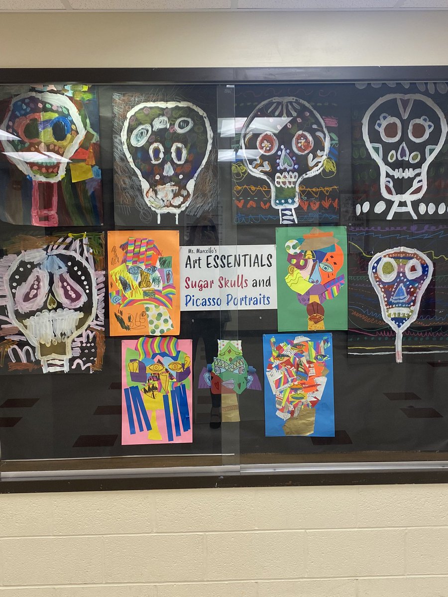 Absolutely loving the sugar skull pieces that our Art Essentials students created!