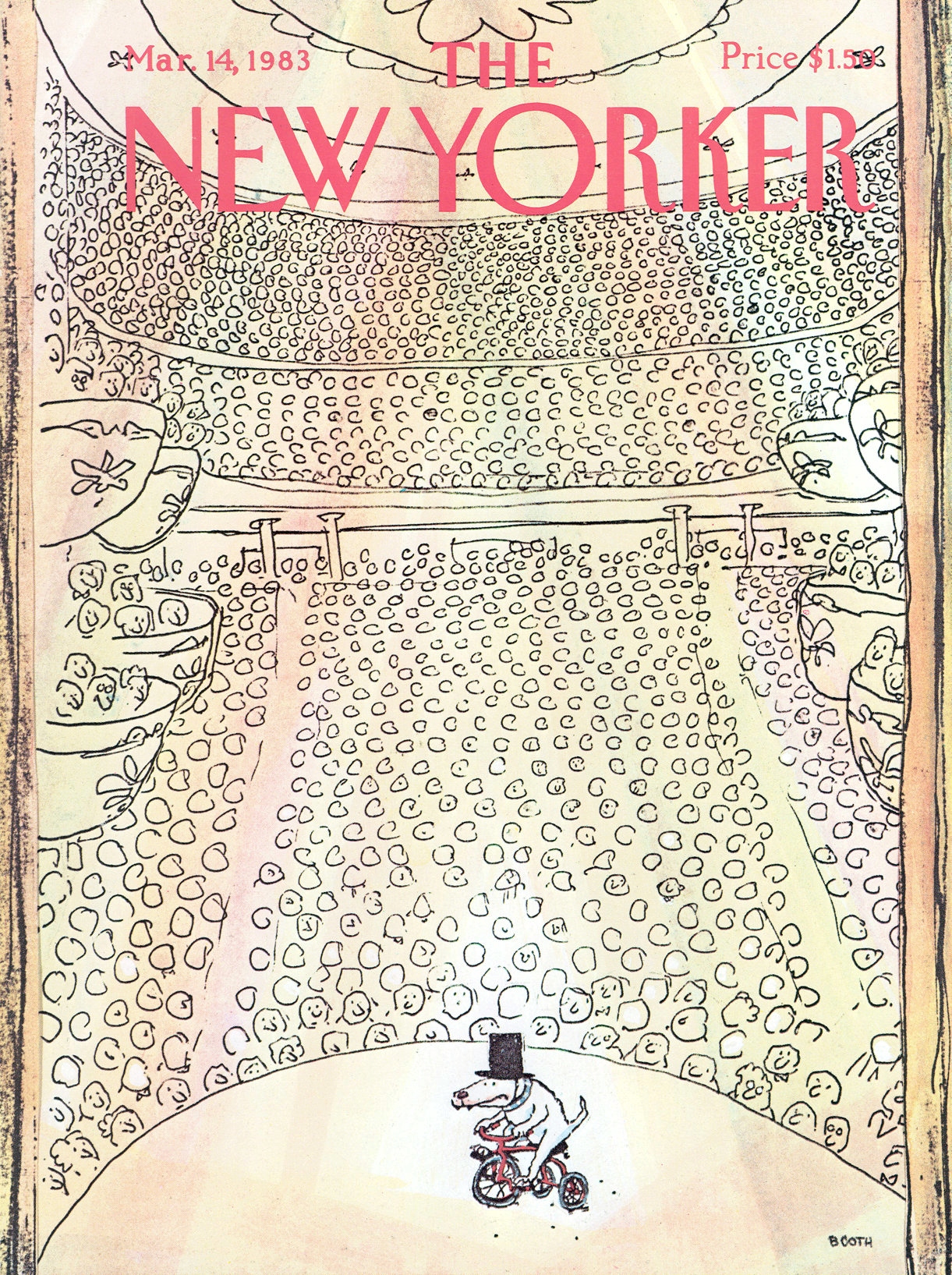 Portada de marzo de 1983 para the New Yorker por el dibujante de humor visual George Booth