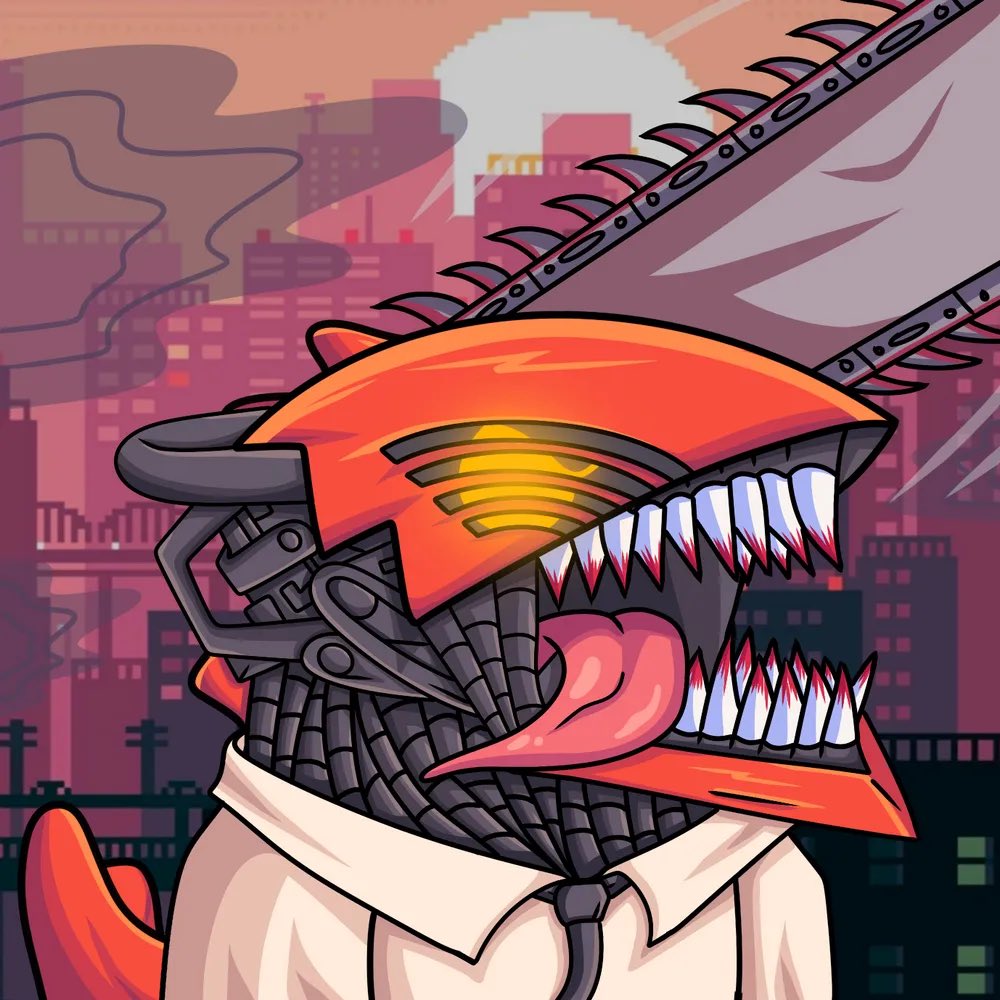 Artmancer404's tweet photo. 🐕🚂🔥#StonerDOGEFam EVERY DAY #NFTBUY STREAK DAY 29-#NFT #46🐕🚂🔥
.
I predict that #Chainsawman will be one of the most successful anime of all time. This #NFTartwork by @trexinvasionnft was the first #NFT I’ve seen from it, so it was an EASY investment 🤑💰#NFTs #NFTCommunity https://t.co/SleHm8KP64