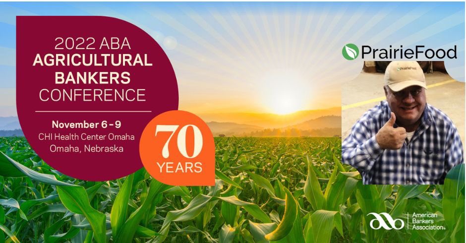 Join us at 70th Annual <a href="/ABABankers/">American Bankers Association</a> #ABAAg Conference Nov 6-9 in Omaha to discuss #RegenerativeAgriculture &amp; the New #CircularEconomy for #Rural America." Join the industry’s top event for ag lenders &amp; rural bankers register: aba.social/3gc34XI 
#PrairieFood #agbankers
