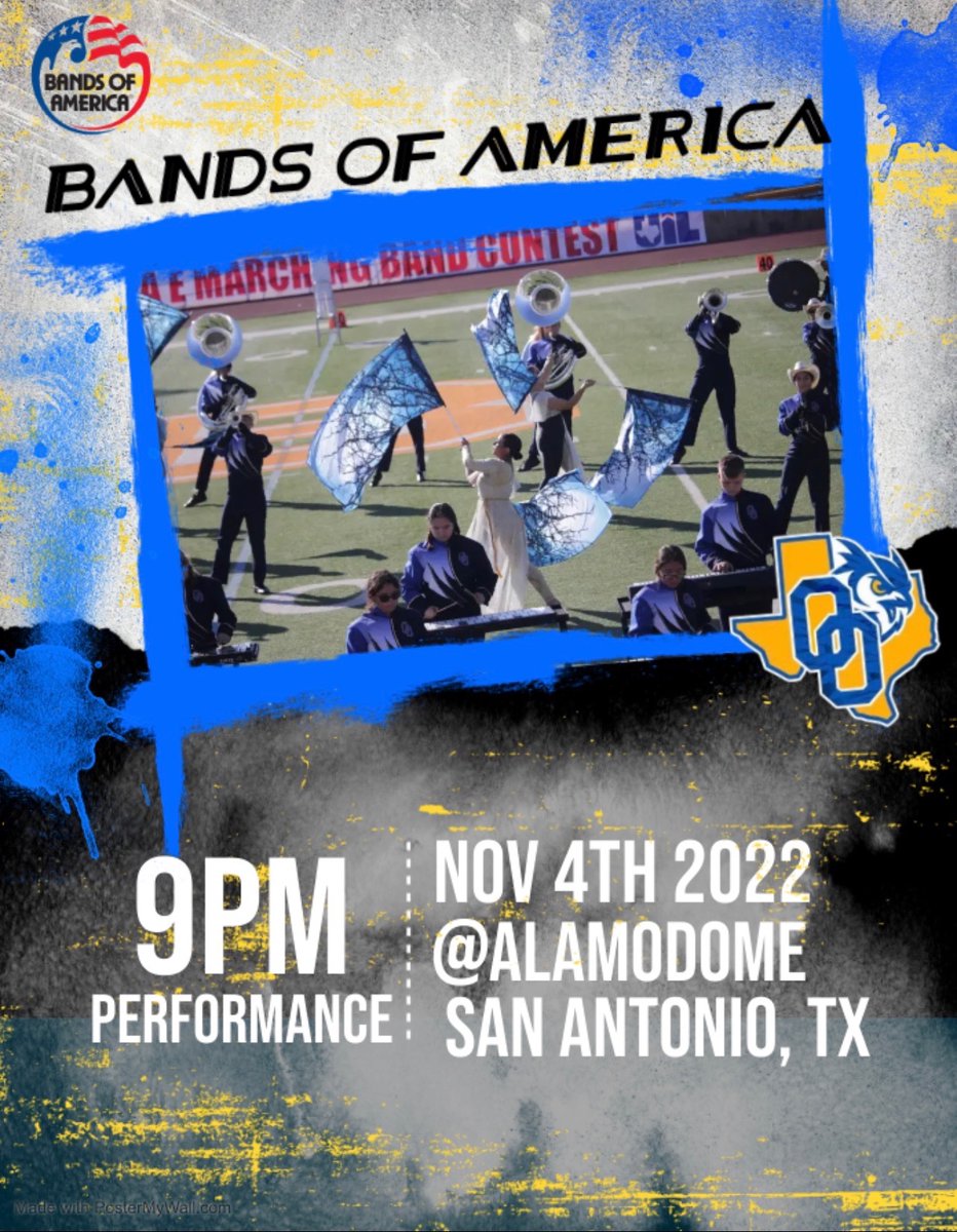 OeisdO's tweet photo. Odem Owl Marching Band 
@TheSpiritofOHS @odemhs https://t.co/vGeSzBw28I