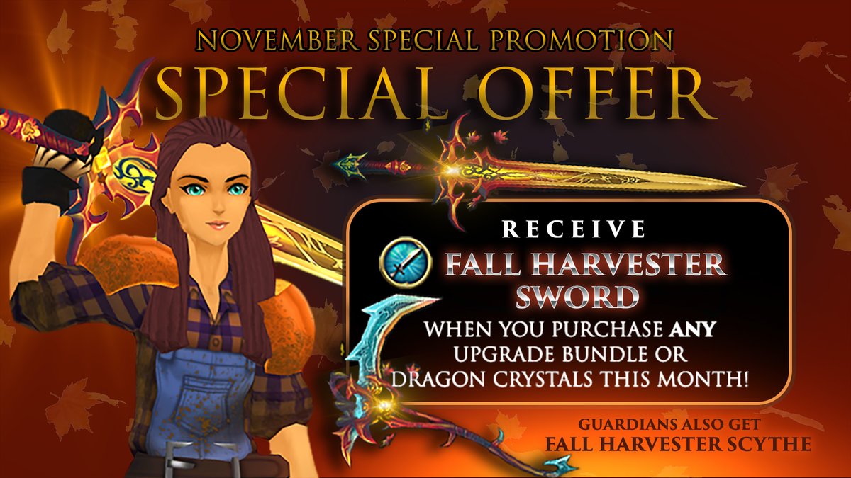 November 2022 Special Promotion: Fall Harvester Sword
aq3d.com/news/nov2022pr…