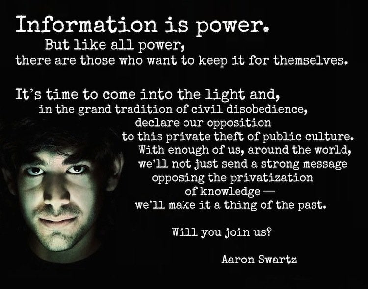 #AaronSwartz #informationispower