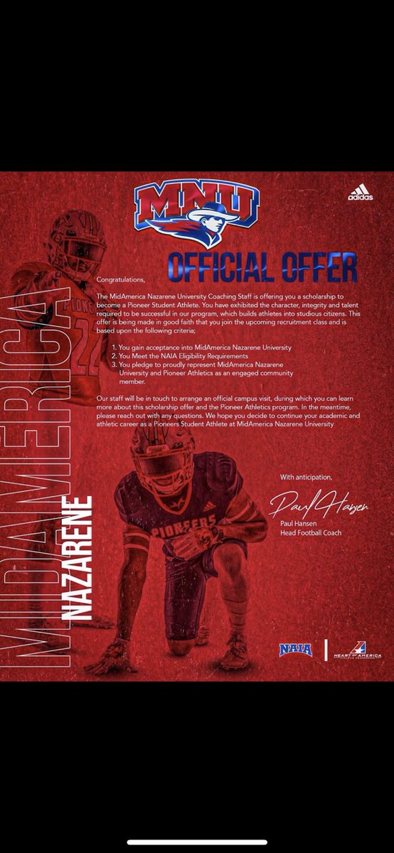 Blessed to receive an offer from MidAmerica Nazarene University🙏🏼 <a href="/CoachHansen_/">Paul Hansen</a>  <a href="/CoachCollinsCj/">Cj Collins</a>