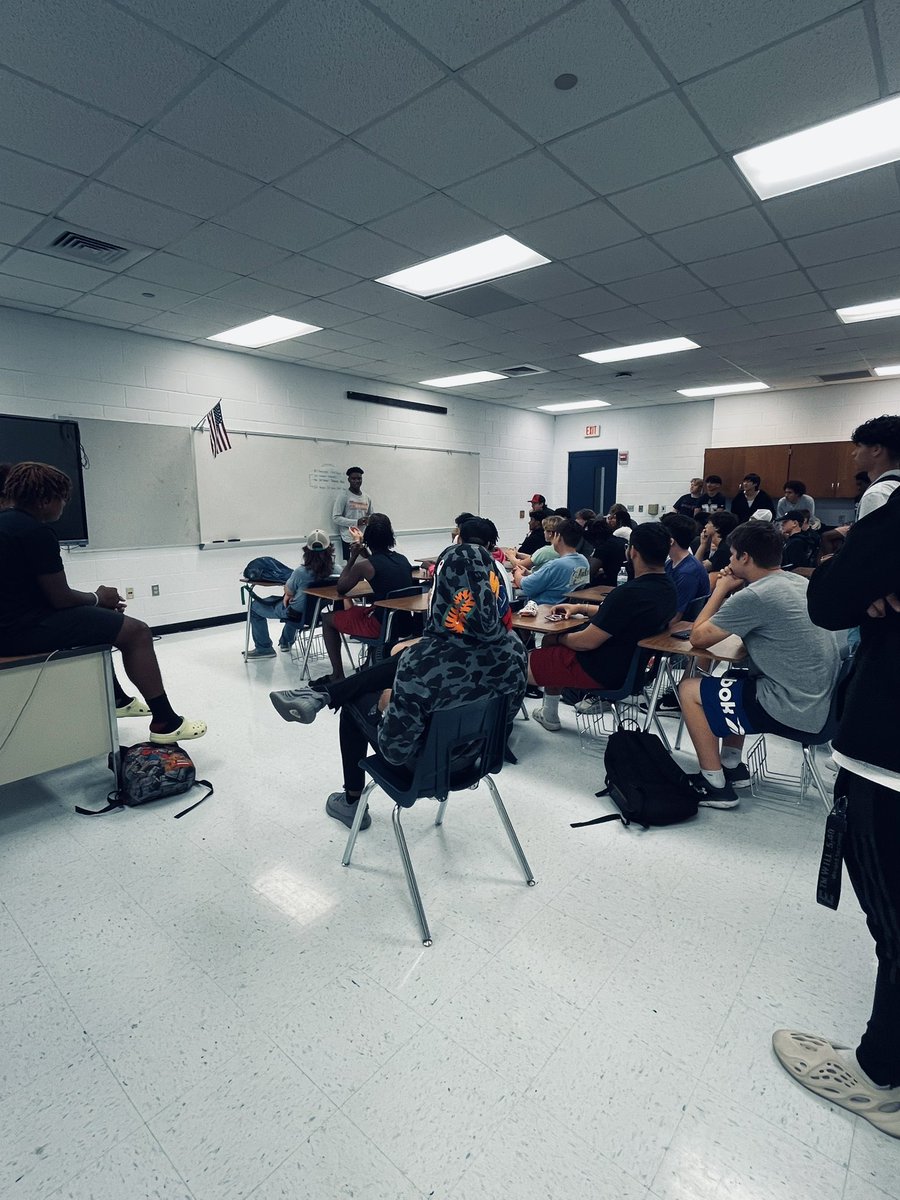 CoachSabock's tweet photo. Defensive senior speeches. Always a bittersweet moment.  So proud of these seniors and the great young men they have grown into. Lucky to have been a small part of their journey. I have no doubt they will accomplish great things in life!! #Ptbd4Life https://t.co/CkOf9WYAfY