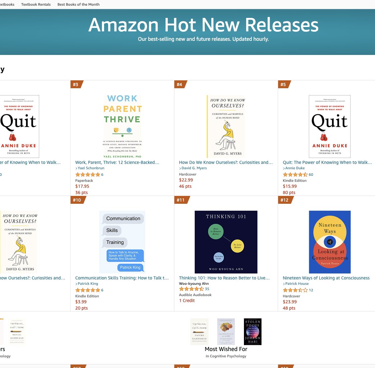 Holy fun thing! My book #WorkParentThrive is up there on the Amazon 'hot new release' lists! #3 in cognitive psychology and #4 in parenting! 🤯