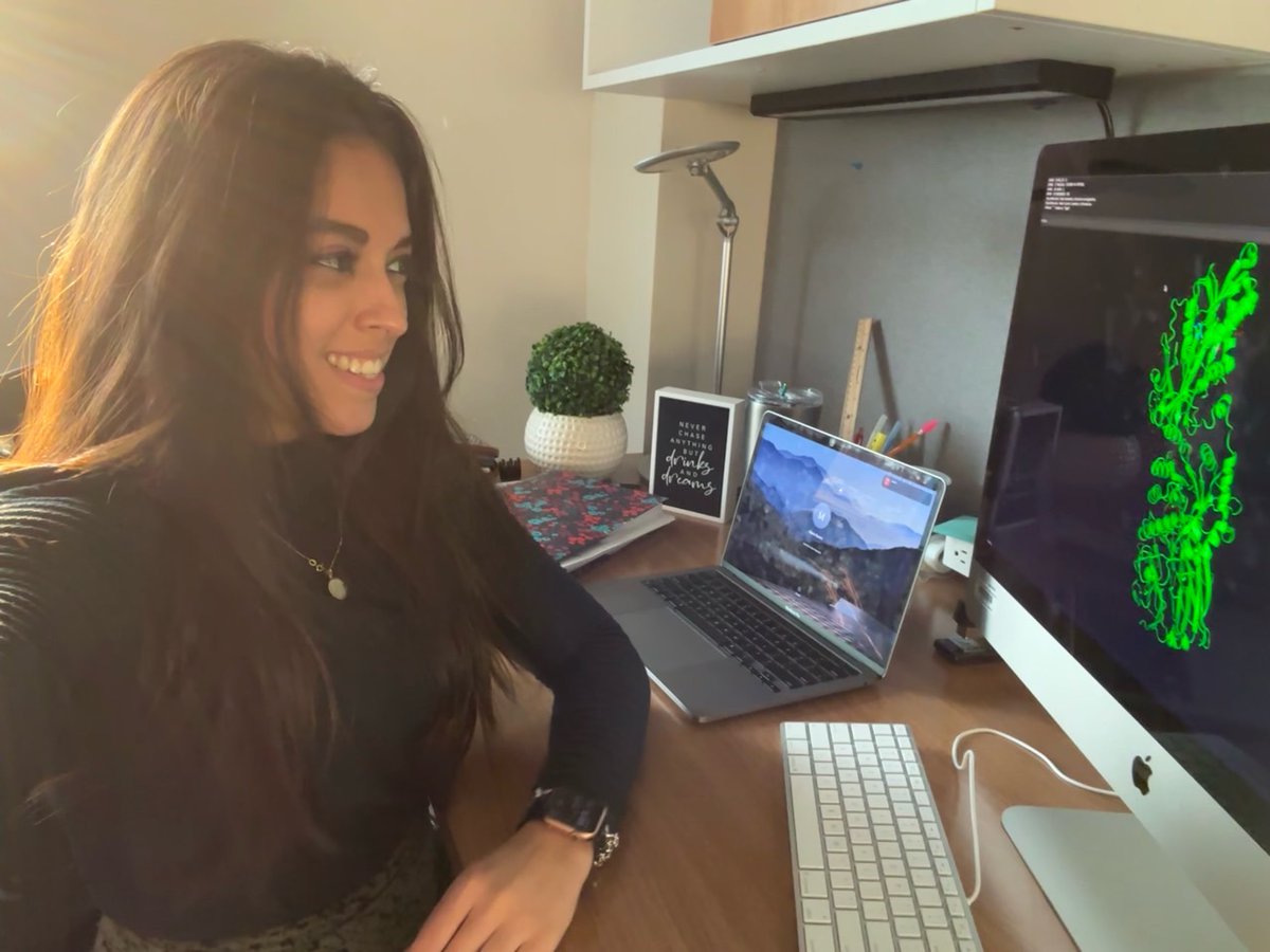 OSUMarion's tweet image. Maria Ruano is a pre-med biology major, Buckeye Ambassador, and also works as a research student assistant for Dr. Ryan Yoder. In the lab, Ruano is using molecular modeling to study PRMT5, an enzyme target for cancer therapeutics.