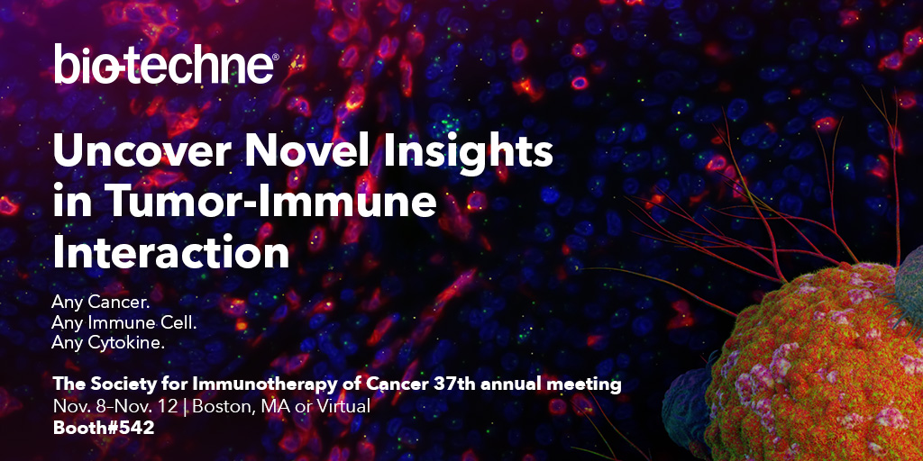 biotechne's tweet photo. Bio-Techne are exhibiting at #SITC, Boston 2022! Make sure to stop by our booth #542 and say hi to our team, we can't wait to show you how we can advance your #cancerresearch - see you there!
https://t.co/bCYCPnwr8w https://t.co/GwYmlTwbpF