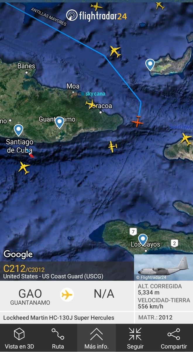 negrin_cuba's tweet photo. Confirmado, #C130J #C2012 de #USCG y #UC12 de la #USNavy arriban a #GtmoBase
@FlconEYES
@Arr3ch0
@flightradar24
@joankelincuba https://t.co/cctvc5qH8K