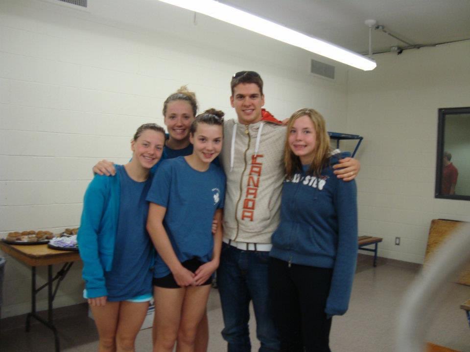 b_maclean's tweet photo. So much fun speaking at the @SwimOntario youth camp today! Nostalgic thinking back to meeting my very best friends at these camps many years ago ❤️ #FullCircle #DreamBig  @_HeadtoHead https://t.co/9HrDtAK0JY
