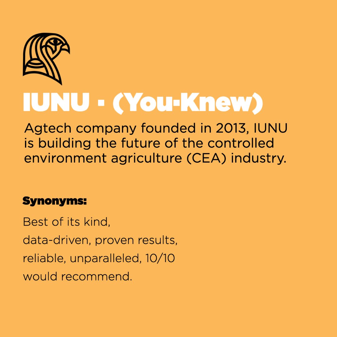 IUNUag's tweet photo. People often ask us about our company name. More specifically, how to pronounce it. Although we’ve heard it many different ways, the correct pronunciation of IUNU is (you-knew).  Now you know! https://t.co/71936hiAKW