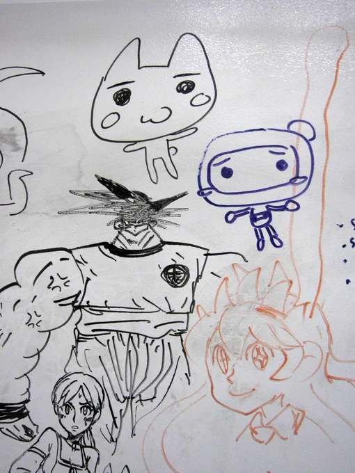 Wide Goku in the skullgirls whiteboard 