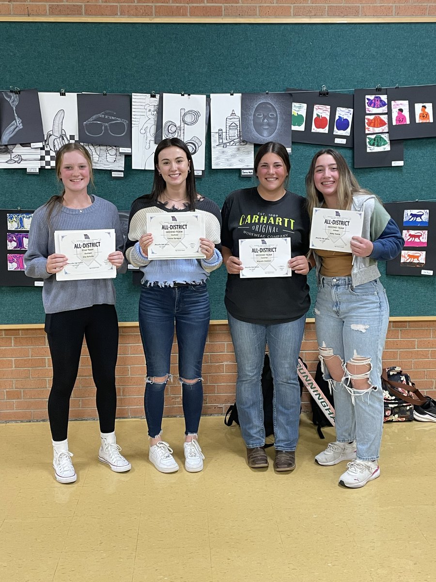 SpoofhoundSB's tweet photo. Congratulations to our final award winners from tonight’s banquet. Theses athletes were named to All Conference, All District, and All Region teams this post season. 
All District &amp; All Conference: Ella Schulte, Miquela Giesekn, Emma Sprague, &amp; Abby Swink
All Region: Ella Shculte https://t.co/zr6HaAoIE4