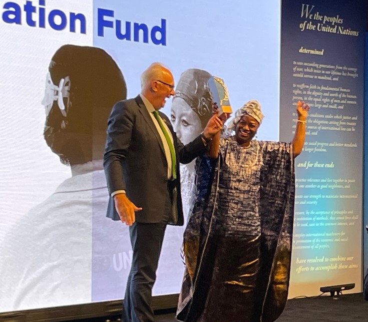 It was an honour to accept the UN Heroes award on behalf of <a href="/UNFPA/">UNFPA</a> and our dedicated and determined staff across the globe. Thank you <a href="/unfoundation/">United Nations Foundation</a> for this important recognition and for your unwavering support.

#WTPAwards