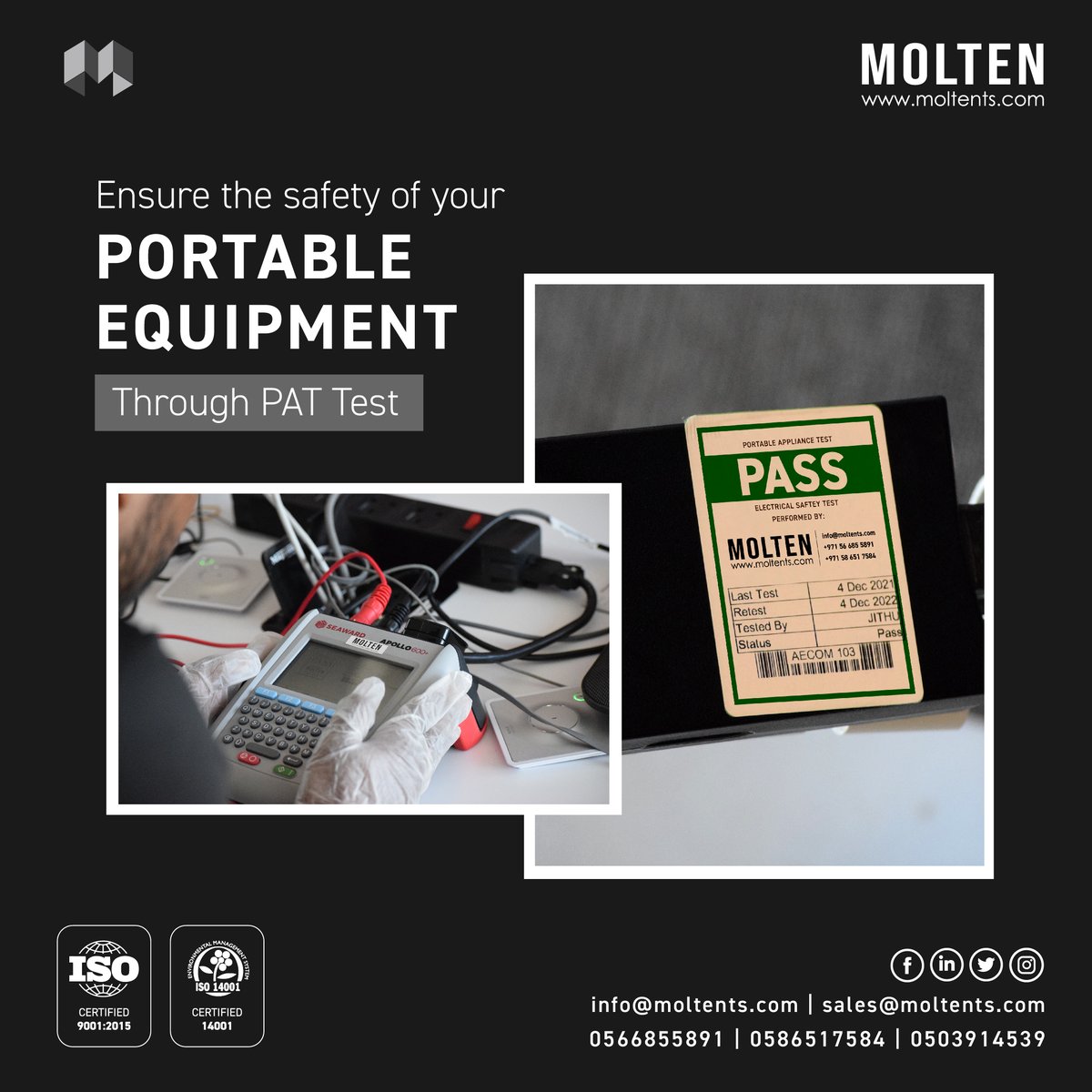 MOLTENTS's tweet photo. By conducting a #PAT Test, one aims to avoid any kinds of #electrical injury such as electric #shocks, electric burns, and fires of electrical origin. It aims to generate a #safety #standard for the smooth working and operation of electrical appliances. https://t.co/ShZY7D4yvm