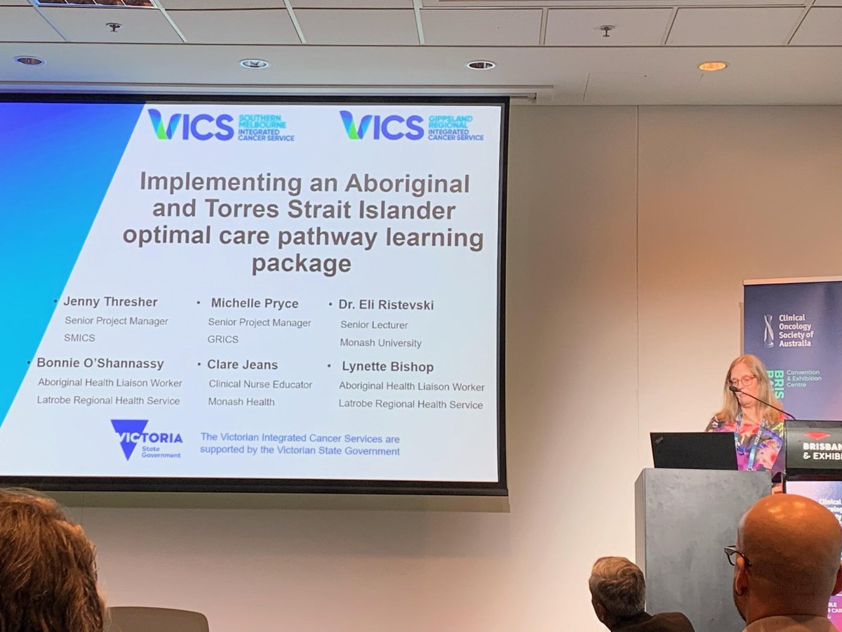 📢 here at #COSA22 <a href="/SMICSau/">SMICS</a> Jenny Thresher presenting this collaborative work with <a href="/GRICS_/">Gippsland Regional Integrated Cancer Service</a>: the development and rollout of a cancer clinician learning package to support culturally safe care for #Aboriginal people affected by #cancer