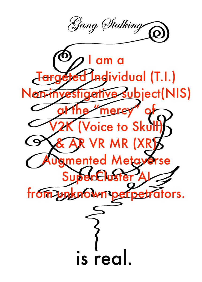 #IAMA #victim #abuse #gangstalking #causestalking #gangstalkingisreal #metaverse #targetedindividual #v2k #voicetoskull #augmented #augmentedmetaverse #omniverse #noninvestigativesubject #ar #vr #mr #xr #superclusterai #metaverseai #ai #radiation #directedenergyweapons #criminal