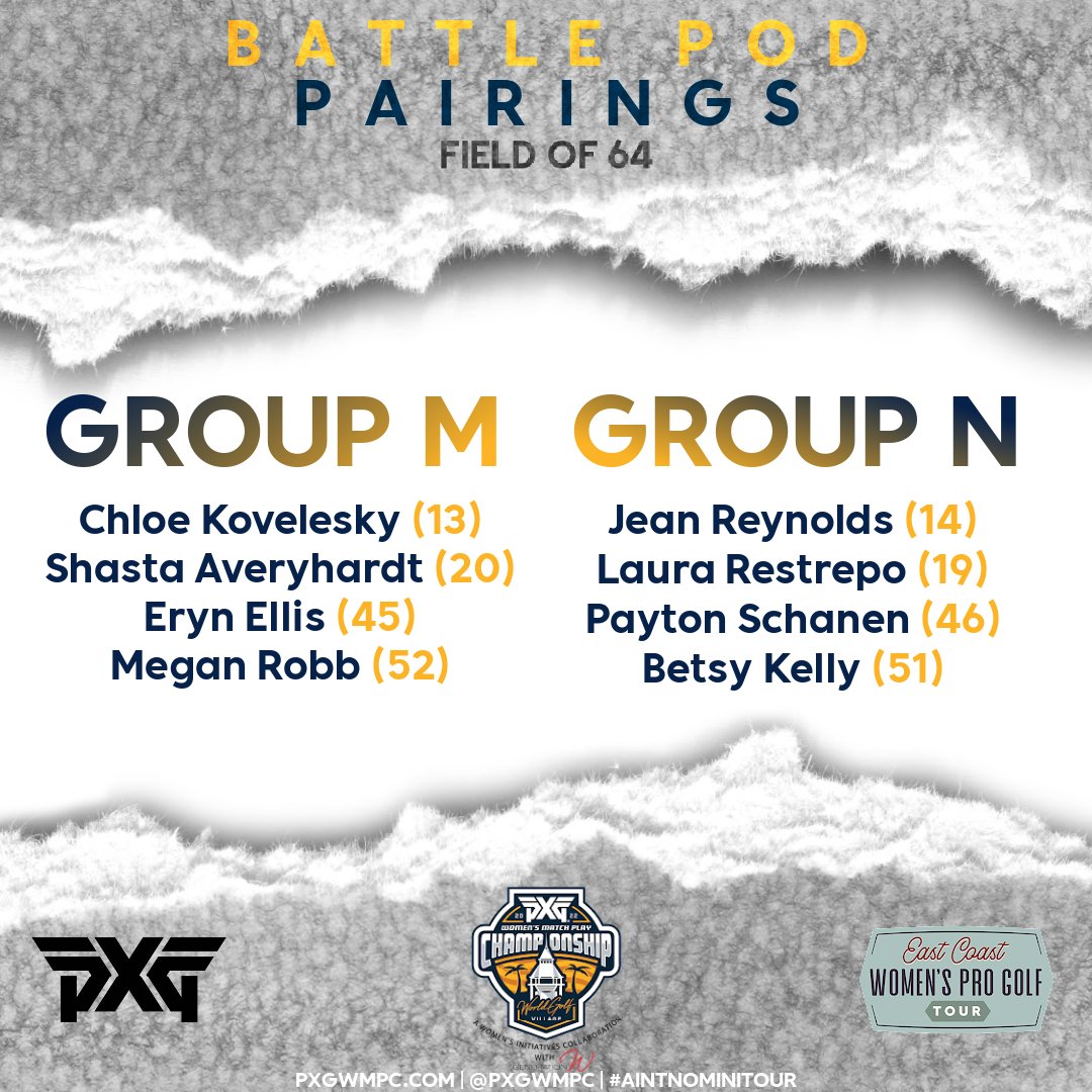 PXGWMPC's tweet photo. Tomorrow, our tournament will transition from the Stroke Play format to the highly-anticipated Match Play Championship. Follow as it happens on our LIVE SCOREBOARD at https://t.co/DGhsv3Qtbj, or catch on-the-course LIVE STREAMS on the official PXGWMPC Instagram account. https://t.co/jnFOWm9jzm