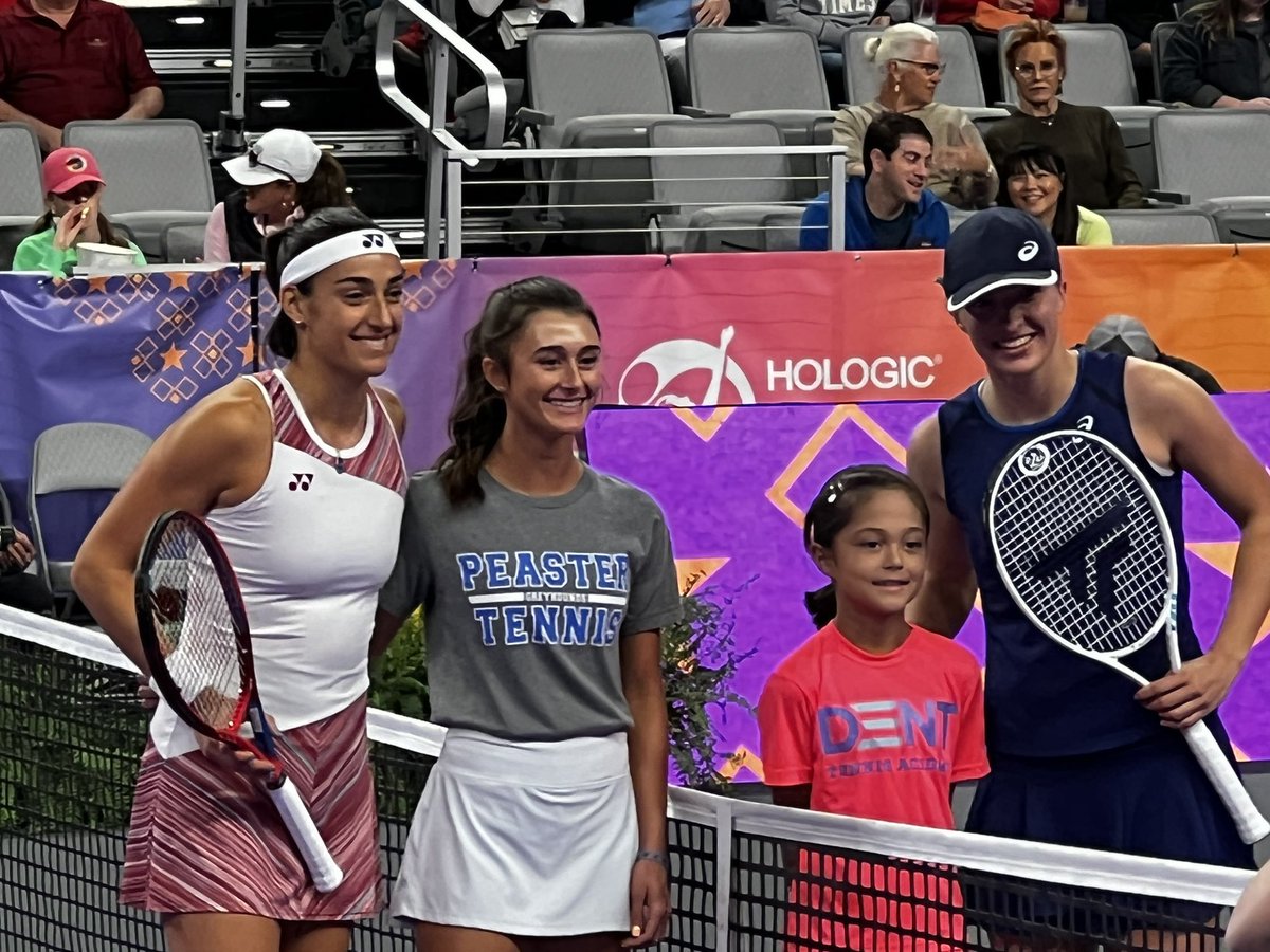 Rachel Kram reppin Peaster Tennis at the WTA Finals alongside the #1 and #6 players in the world. #family