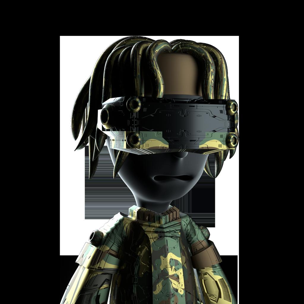 marchenzverse's tweet photo. @GamersKing_XYZ I love this one here the most because i love the colour black & green. and also i love the camo suit with the eye gear and the hair style 🖤💚 i wish i got to mint this one. hehe #gamesking #wagmer https://t.co/N4RcpocF9a