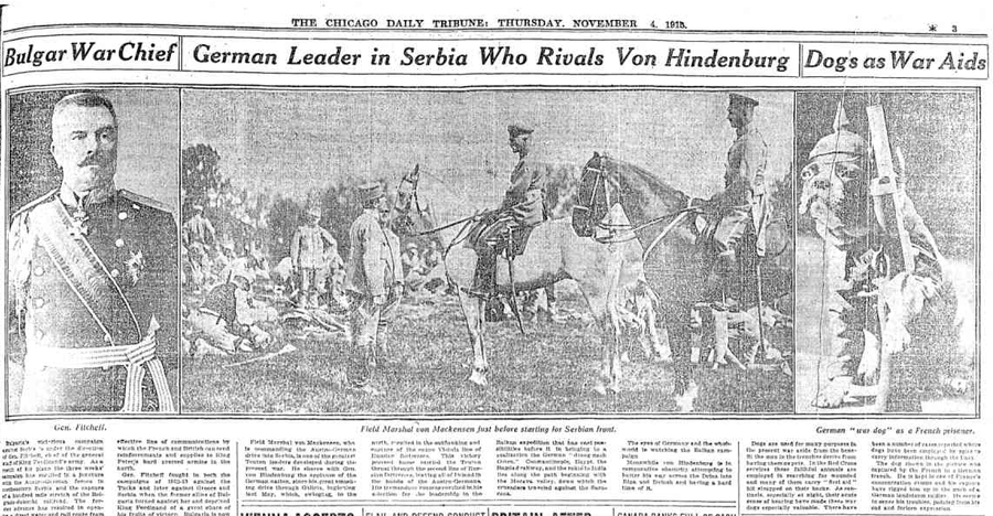 Chicago Tribune #OTD Nov 4 1915 reports on a "fierce" German Dog captured by the French. Stays in POW camp, wears an Imperial German uniform, including his Imperial spiked German helmet, the Pickelhaube
x.com/ThisDayInWWI/s…
