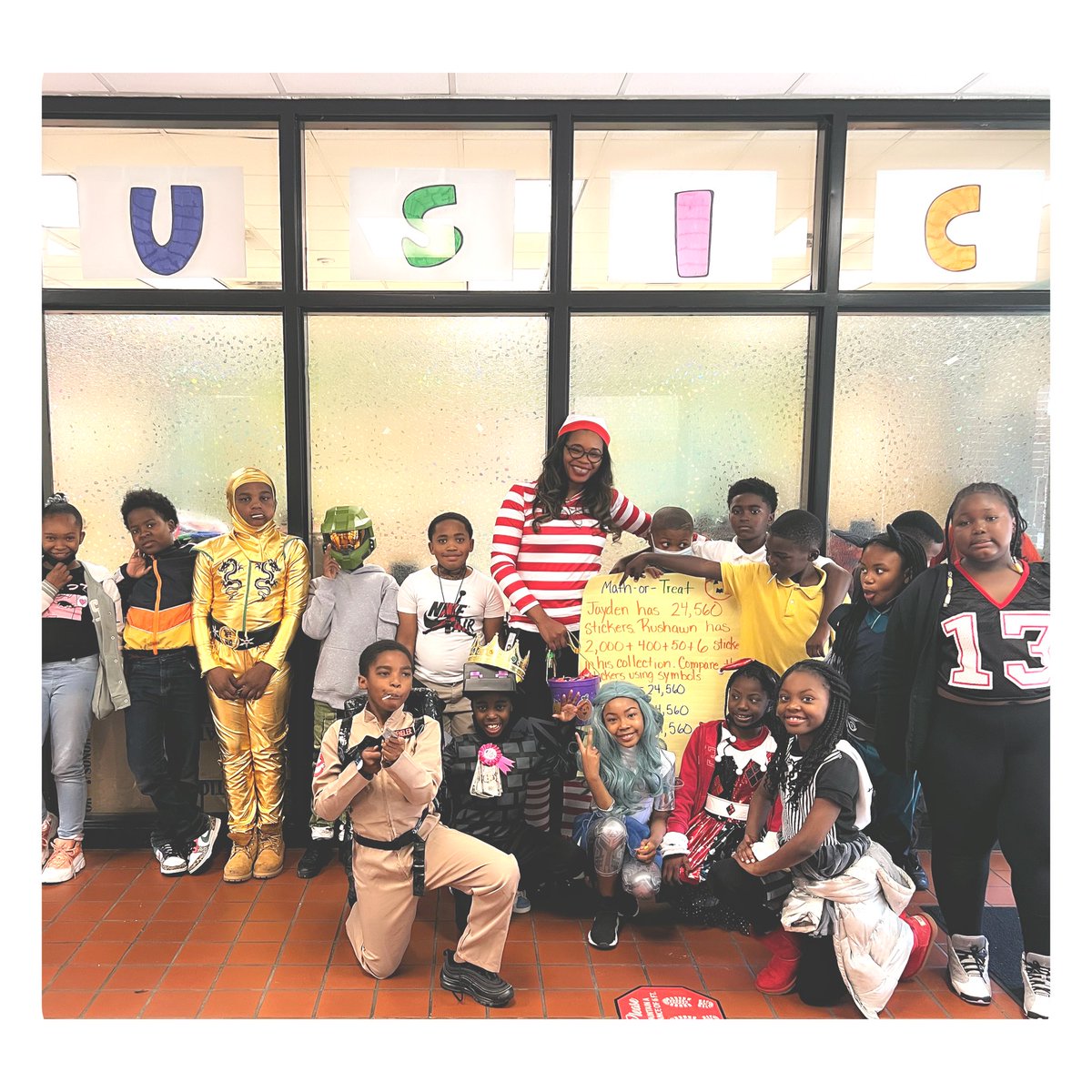 EFLULeads's tweet photo. Where is Ms. Fluellen?!! In classrooms connecting with students of course! #HappyHalloween #MathorTreat #MyHappyPlace 💛🧡💛🧡 @APSPeytonForest @PruittQuentina 📸 https://t.co/0klpVQX9nT