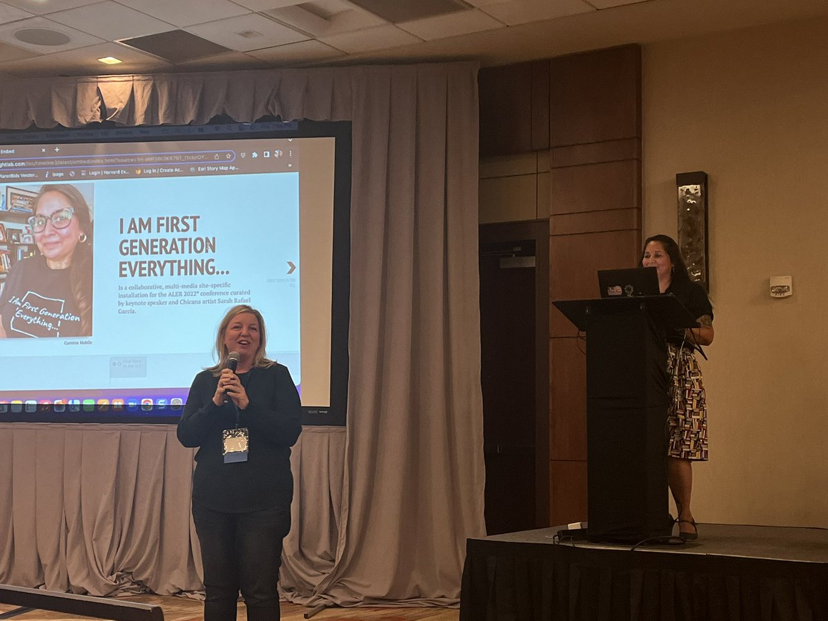 Opening night of #ALER2022. I AM First Generation Everything… <a href="/SarahRafaGarcia/">Sarah Rafael García</a>
