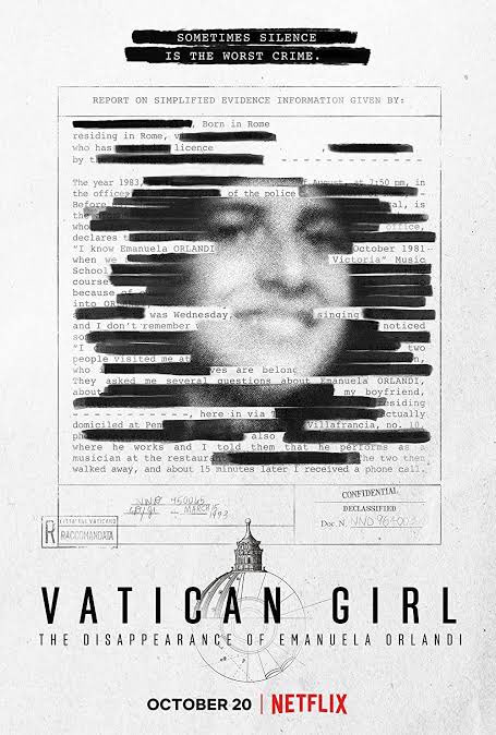 RaulGranada's tweet photo. #VaticanGirl is a shocking documentary series that fills with rage. 

A scandalous case that the Vatican and @Pontifex avoid, and thanks to @Netflix, has a worldwide reinforcement. 

This case must be known and MUST have a conclusion.
#EmanuelaOrlandi https://t.co/Kp8Q0wJ54e