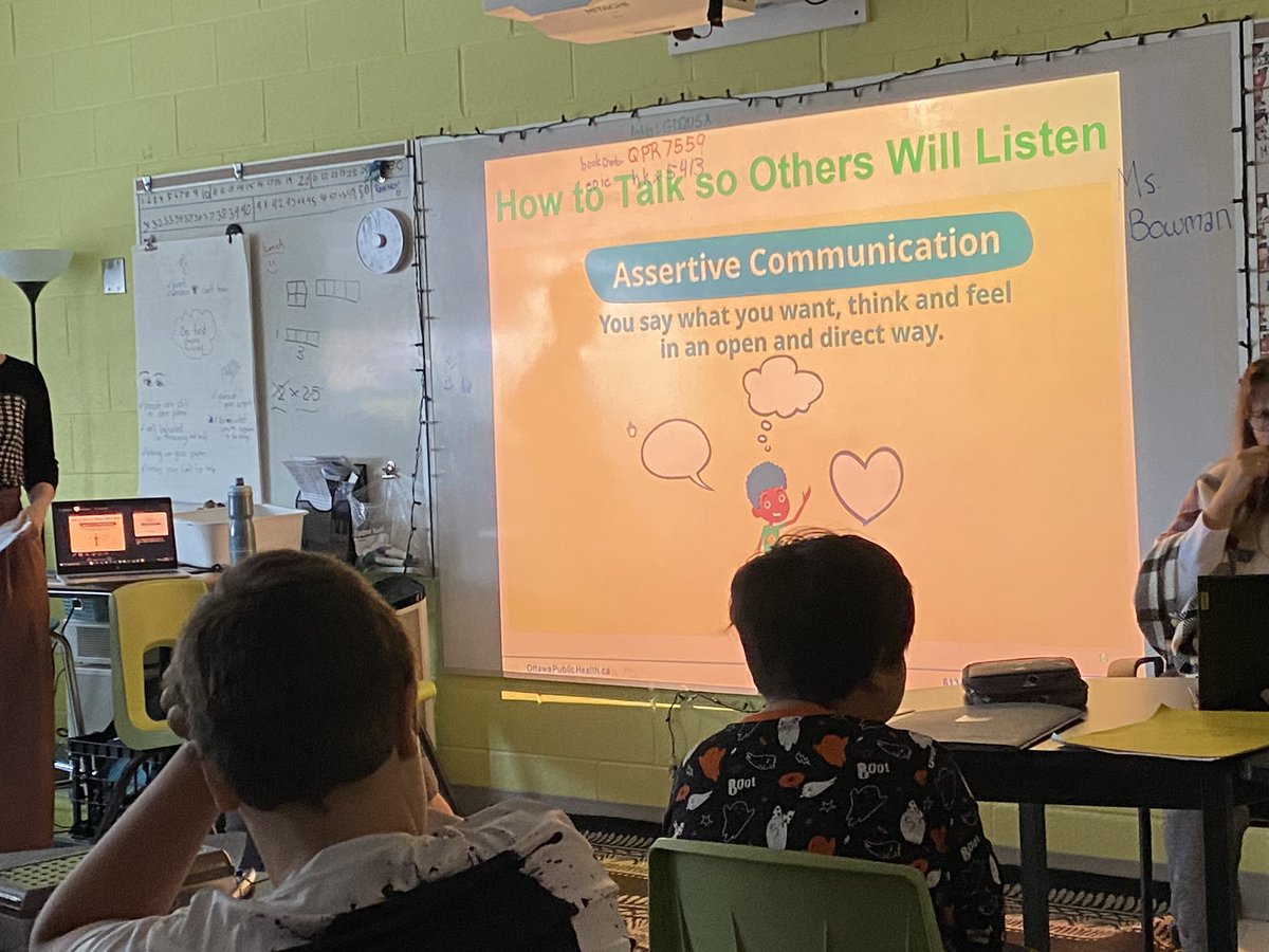 MsGaleOCSB's tweet photo. Thank you to Ms Bowman from @OttawaHealth for the amazing lesson on types of communication! Passive, Aggressive, Assertive, which one suits most situations? #MentalHealthMatters #healthytransitions #ocsbsel #SEL @RedeemerOCSB https://t.co/72ZPQ6hyRg