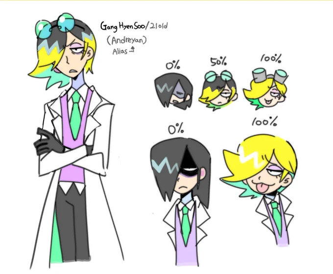 His name is Hyun-soo!It's been a while since I drew him... 