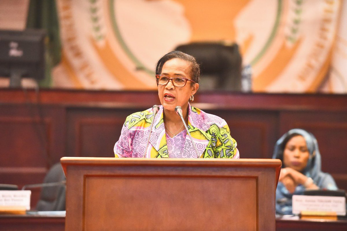 AfrikParliament's tweet photo. In her opening address, Hon. Lucia Mendes Dos Passos paid tribute to women Parliamentarians across the continent who have been in the frontline of promoting women issues. She described how females MPs have contributed to strengthening democratic processes #PAPWomenConference https://t.co/nRjkN6CUyV