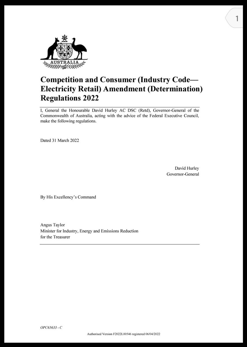 RebeccaJFanning's tweet image. This is the smoking gun.

This is the document that Angus Taylor signed before the election was called, to delay the announcement of impending electricity price rises until after the election.