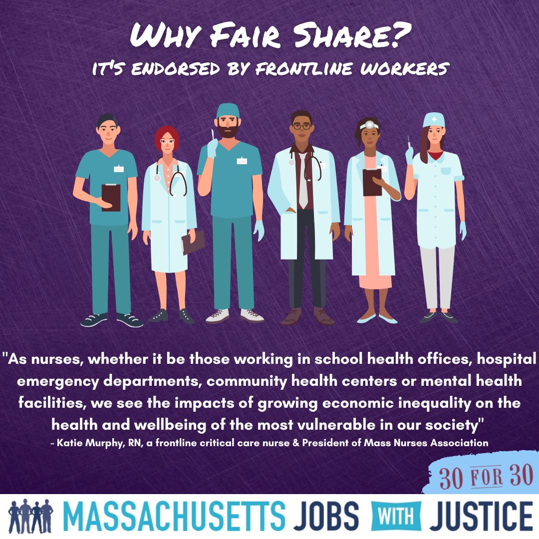 MassJwJ's tweet image. #30for30 reason #26: frontline workers know how underfunded infrastructure and income inequality harm our communities! @MassNurses