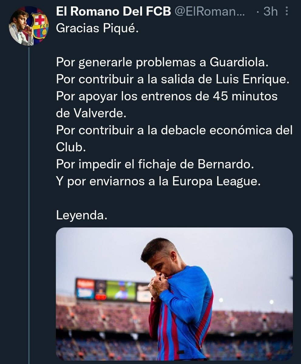 Ya me jodería despedir a una leyenda de mi equipo así.