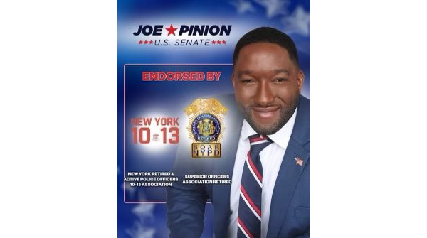 BREAKING: CHUCK SCHUMER SLIDING IN POLLS 1st Black NY GOP Candidate for US Senate is gaining steam and picking up major endorsements! GOP Candidate Joe Pinion is endorsed by: - New York State Troopers Make a difference on November 8th Meet Joe now: dl.policeforpinion.com/2022