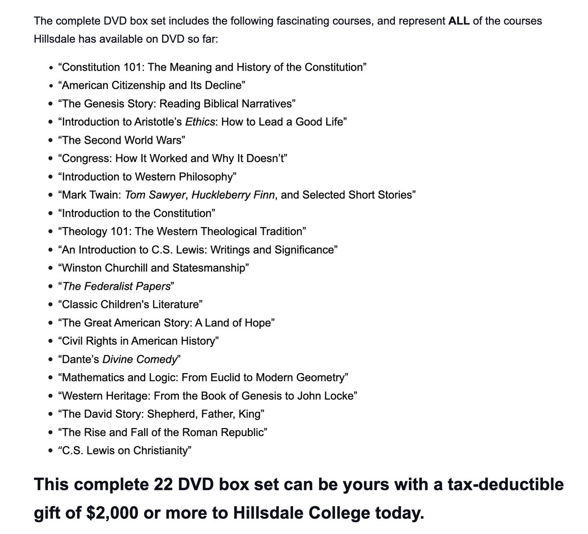 bradbatt's tweet photo. This is who @GovBillLee and the radical @TNGOP want to take over Tennessee public schools: A whacko grifter college that’s hawking DVD box sets for $2000

These are the same people who said teachers “come from the dumbest parts of the dumbest colleges” https://t.co/L0M4nmbArV