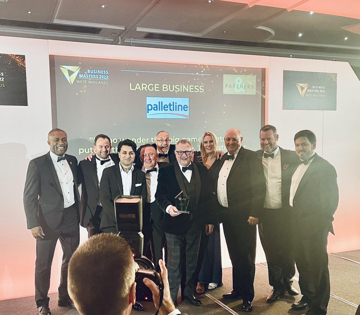 palletline's tweet photo. We only went and won the Large Business Award at https://t.co/qf4UJHU2LM Business Masters Awards!

#WMBM22 https://t.co/3RFYfzoqiC