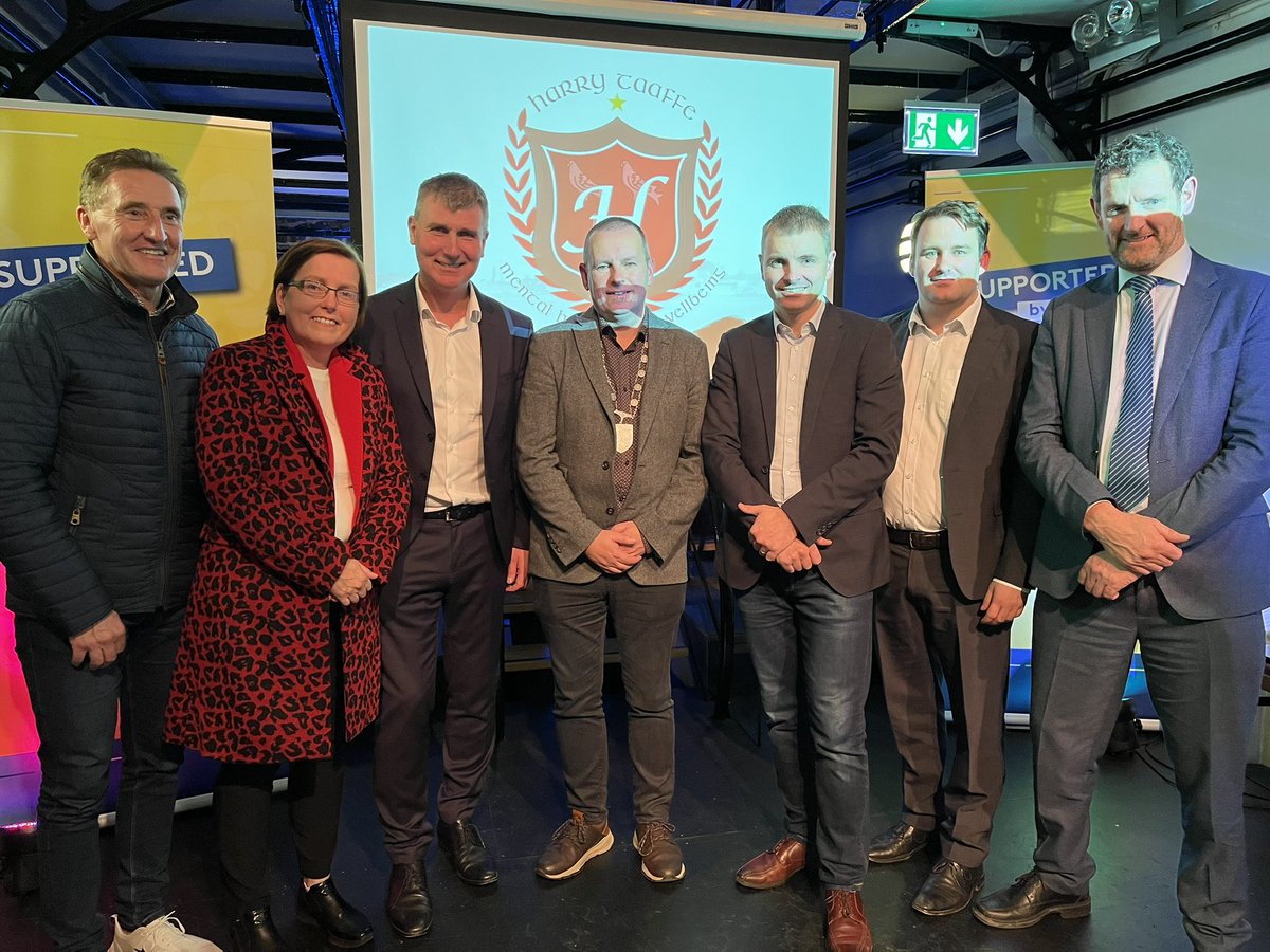 ROMurchu's tweet photo. Launch of Harry Taaffe Mental Health &amp; Wellbeing Programme in Dundalk Gaol

Stephen Kenny was emotional remembering Harry

Spoke of contribution to @DundalkFC &amp; wider community

“Many people owe a lot to Harry”

Great project &amp; way to remember Harry

Full house for Taaffe family https://t.co/rv1rgvivOw