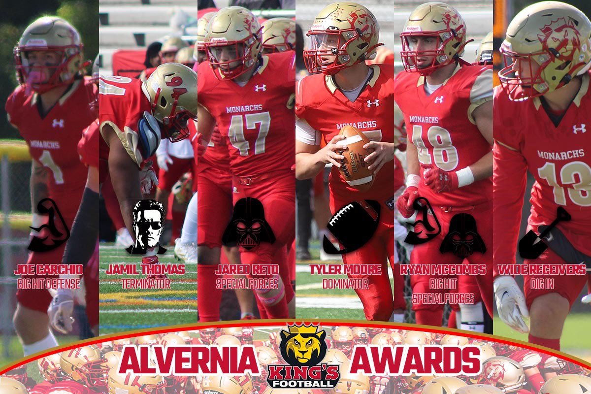 KingsCollegeFB's tweet photo. Congratulations to our Award Winners from our WIN against Alvernia University!!!  
#BuiltDifferent https://t.co/qg2xsou5M3